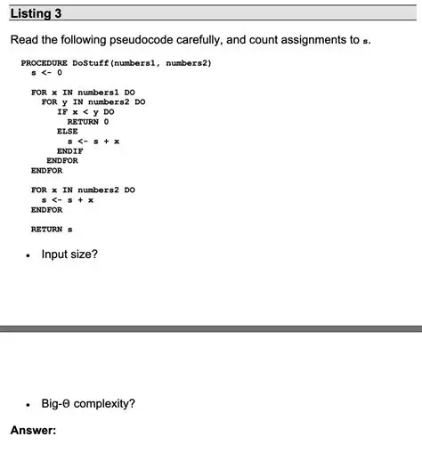 Read the pseudocode carefully
