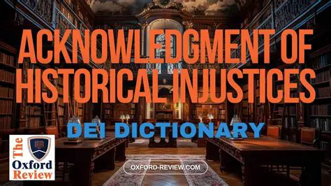 Recognition of the historical injustices