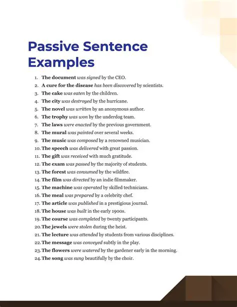Recognize and understand the use of passive sentences appropriately