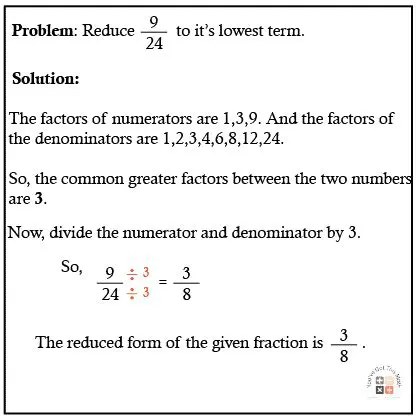 Reducing Fractions to Lowest Form