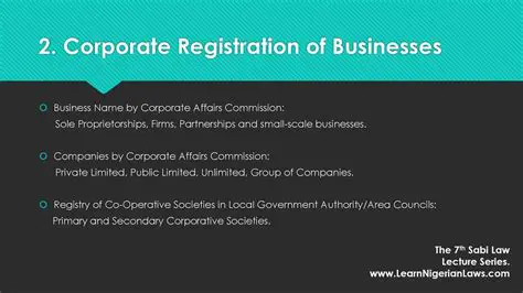 Registration of Businesses