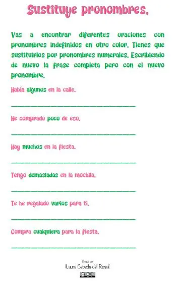 Reglas para sustituir nombres por pronombres personales