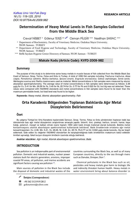 Regular monitoring of heavy metal levels in fish
