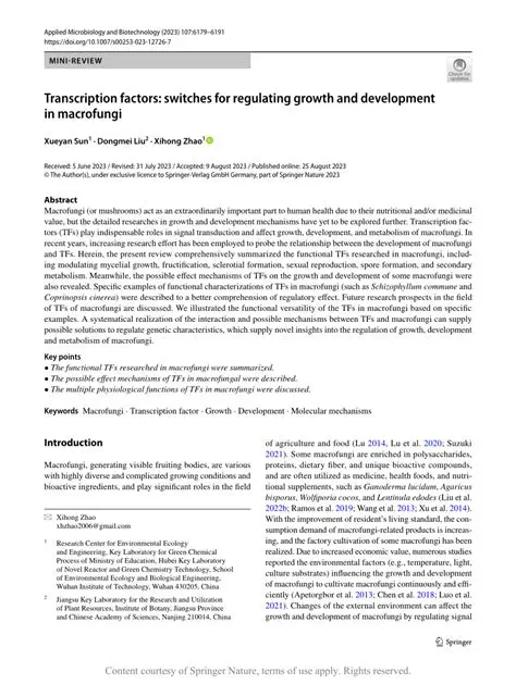 Regulating growth and development