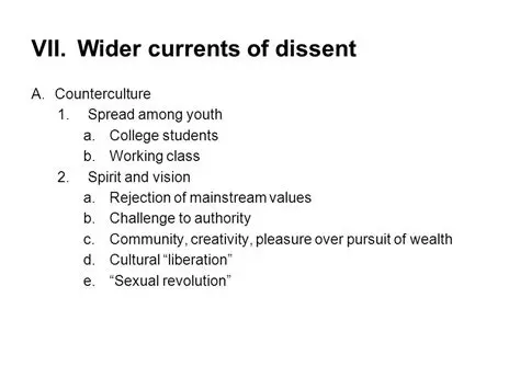Rejection of mainstream values