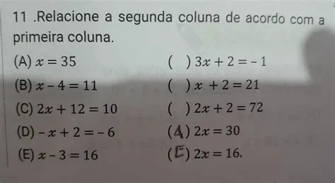 Relacionando a Segunda Coluna
