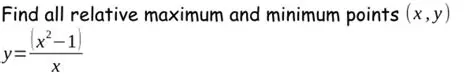 Relative Maximum and Minimum Points