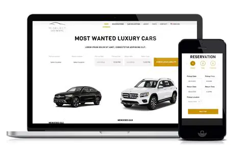 Rental car company website