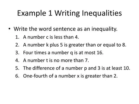 Representing a Sentence as an Inequality