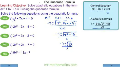 Requirements for Using the Quadratic Formula