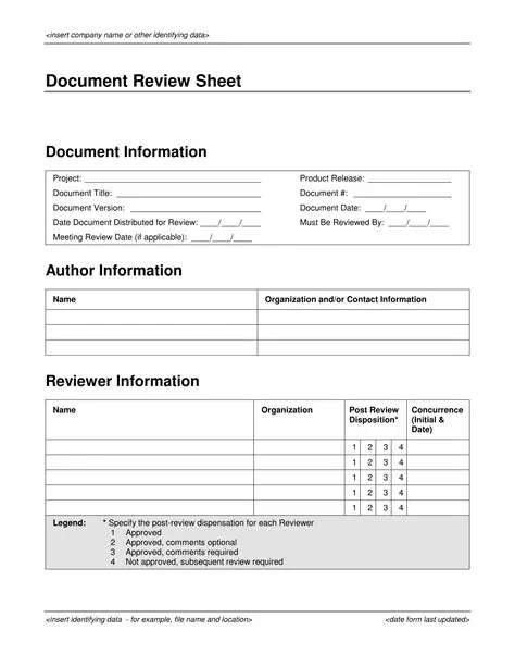 Review of PRIMARY Template Document