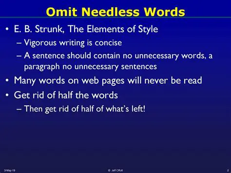 Revise Writing to Omit Needless Words