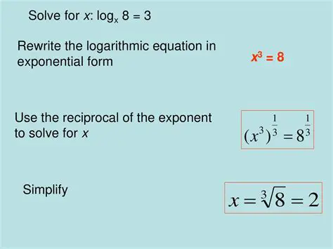 Rewrite the logarithmic equation in exponential form