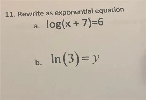 Rewriting as an Exponential Equation