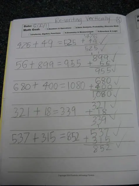 Rewriting the Numbers Vertically