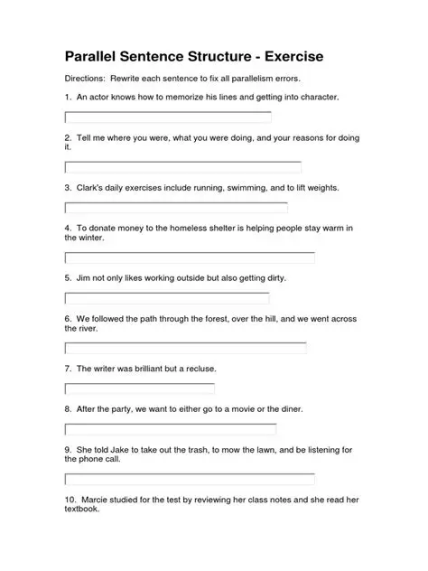 Rewriting the Sentence for Parallel Structure