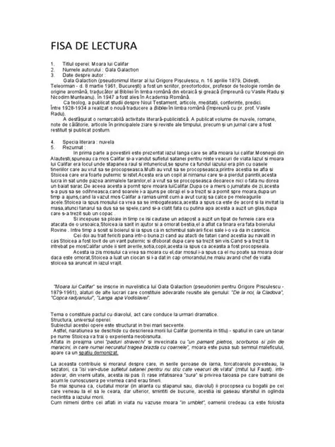 Rezumatul Moarei lui Califar