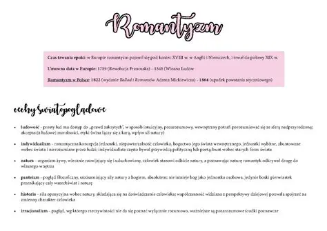 Romantyzm w literaturze polskiej