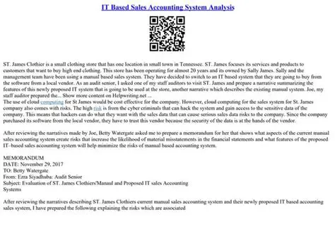 Sales Accounting System Analysis