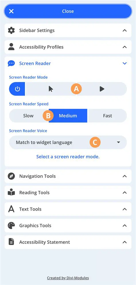 Screen Reader Functionality