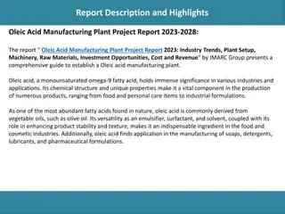Seeing Opportunities in the Oleic Acid Industry