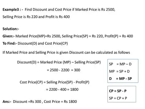 Selling Price in Terms of Marked Price and Discount