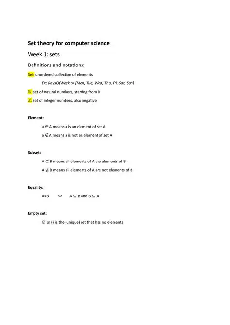 Set Theory for Computer Science