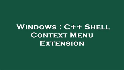 Shell Context Menu Extension