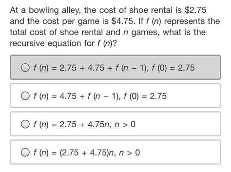 Shoe Rental Fees and Cost per Game