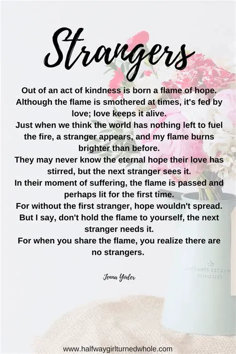 Showing kindness to a stranger