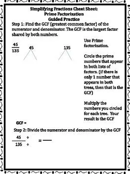 Simplifying Fractions by Prime Factorization