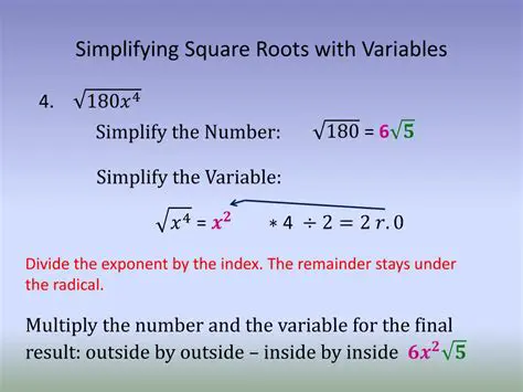Simplifying Square Roots of Variables