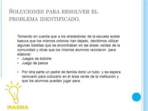 Soluciones para resolver el problema