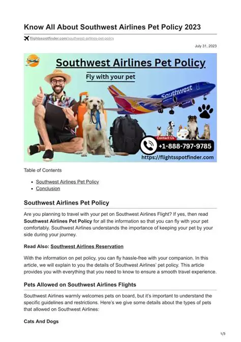 Southwest Airlines Pet Policy
