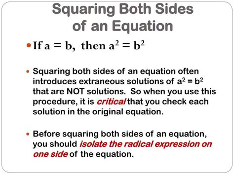 Squaring both sides of an equation