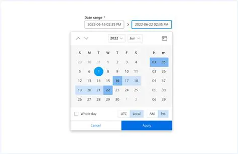 Start and End Date Selection