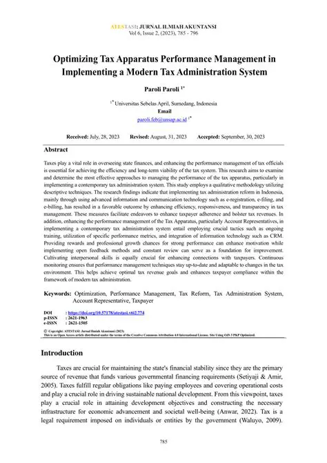 Strengthening the role of the tax apparatus