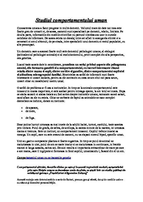 Studiul comportamentului uman