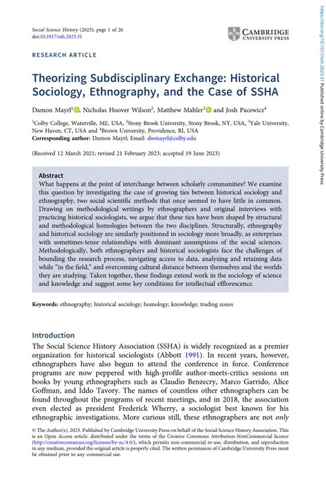 Subdisciplinary Distribution