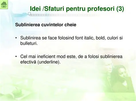 Sublinierea cuvintelor cheie