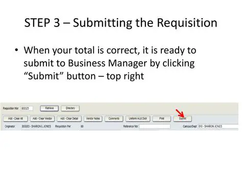 Submitting the Requisition