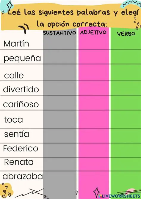 Subrayar los sustantivos y adjetivos