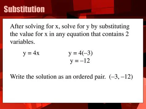 Substituting the Value of y in the First Equation