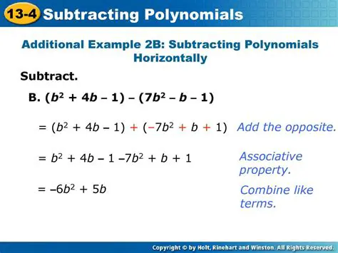 Subtracting Polynomials Horizontally