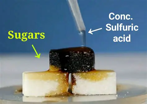 Sugar is Charred with Concentrated Sulfuric Acid