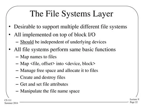 Support for Different File Systems