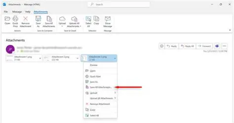 Support for saving mail attachments as separate files