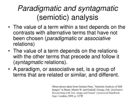 Syntagmatic and Paradigmatic Analysis