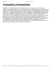 Testability and Falsifiability