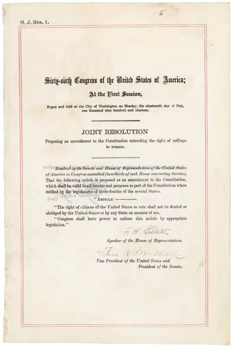 The 19th Amendment to the United States Constitution
